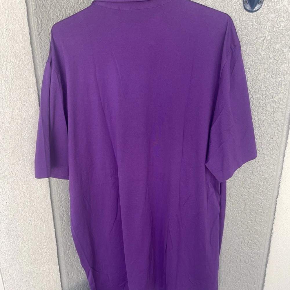 Ralph Lauren Polo Golf Vintage Lisle Short Sleeve Shirt Mens XL Purple - Picture 9 of 11